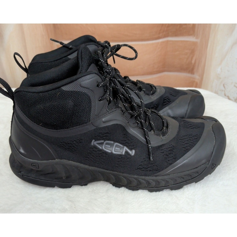 Keen Nxis Speed Mid 1026110 Black Canvas Lace Up Hiking Boots - Picture 4 of 10